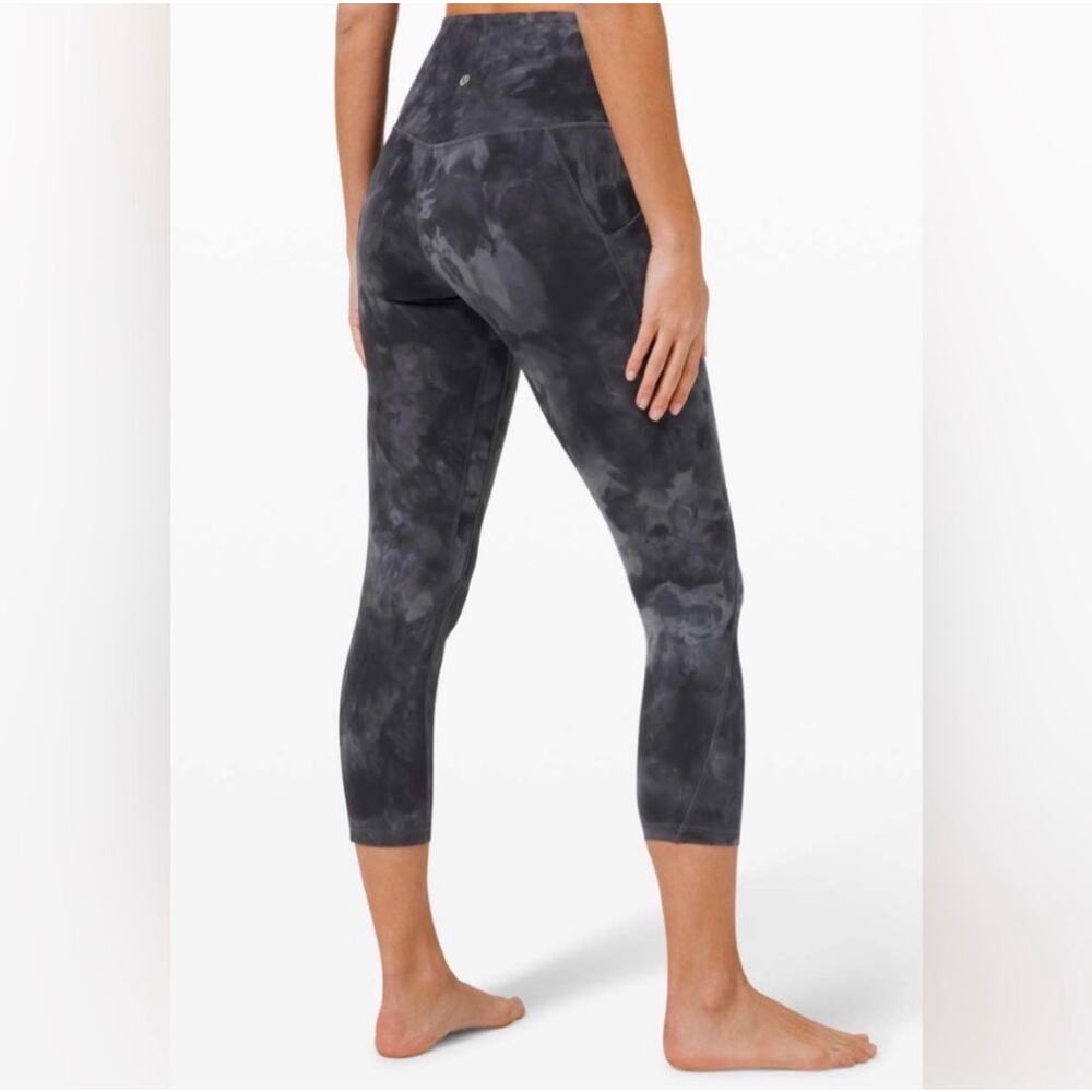 Lululemon Align High-Rise 21” Crop Diamond Dye Pitch Grey Sz 14